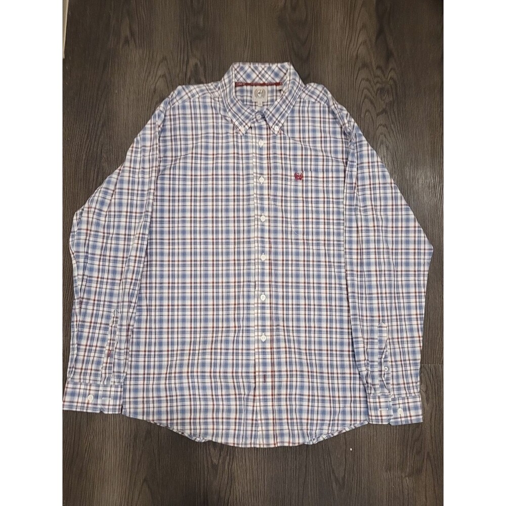Cinch Men's Plaid Button Down Western Performance Shirt Size Medium Rodeo